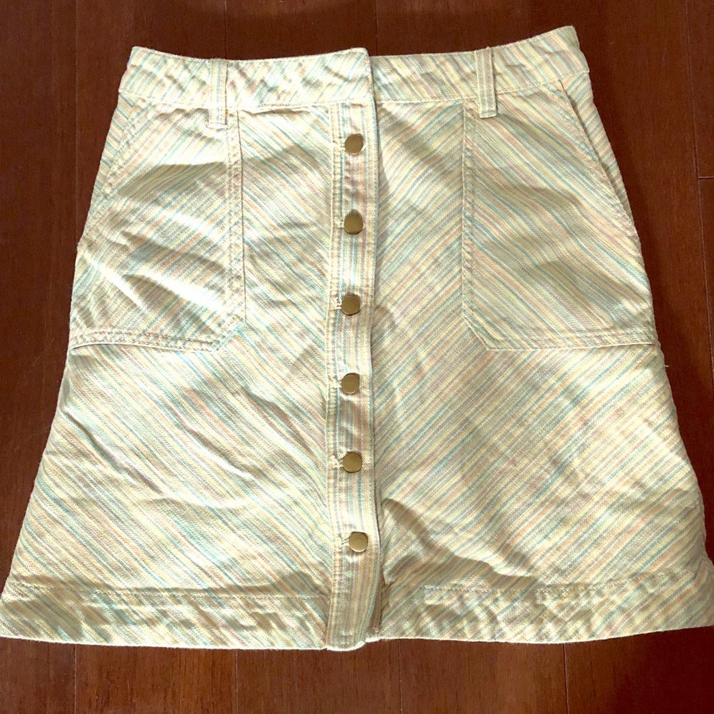Anthropologie pastel denim skirt